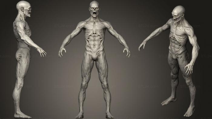 Статуэтки герои, монстры и демоны (Живые Мертвецы, STKM_0942) 3D модель для ЧПУ станка